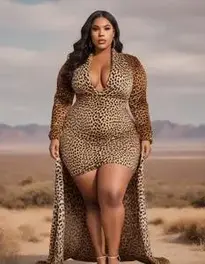 Posh Peanut Adult Plus Size Lana Leopard face swap