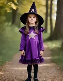 Purple Star Witch Kid face swap