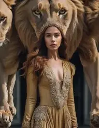 Striking Lion Woman face swap