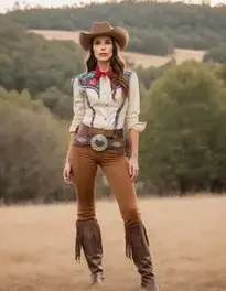 Woman Saddle Up Cowgirl face swap