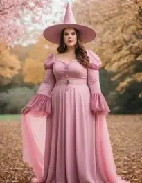 Plus Size Pink Witch Dress Deluxe face swap