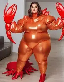Plus Size Woman Glamorous Lobster face swap