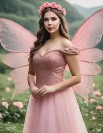 Plus Size Woman Rose Fairy Princess face swap