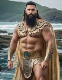 Poseidon Costume Plus Size Man face swap