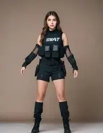 SWAT Team Sweetie Costume Girl face swap