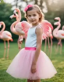 Tutu Flamingo Costume Girl face swap