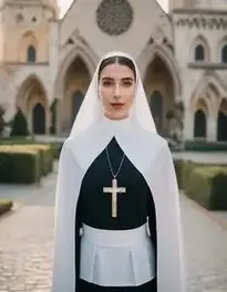Woman Heavenly Hottie Nun face swap