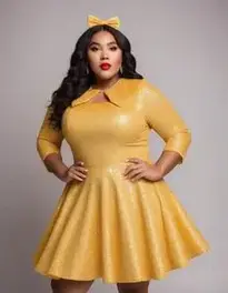 Woman Jazz Time Honey Plus Size Dress face swap