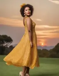 Woman Jazz Time Honey Plus Size Dress face swap