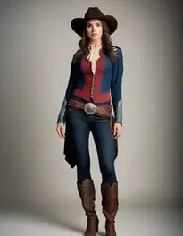 Woman Midnight Gunslinger Cowgirl face swap