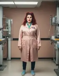 Plus Size Mad Scientist Woman face swap