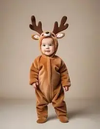 Reindeer Plush Costume Infant face swap