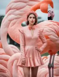 Ride On Woman Flamingo face swap