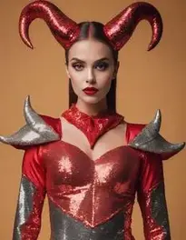 Sequined Devil Woman face swap