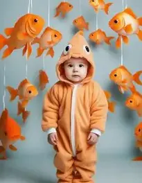 Soft Goldfish Bunting Infant face swap