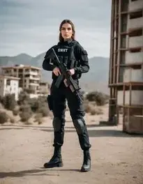 SWAT Team Woman face swap