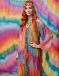 Woman Peace And Love Hippie face swap