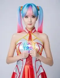 Electric Lady Cosplay face swap