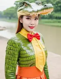Female Crocodile Cosplay face swap