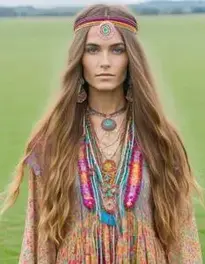 Hippy Costume Woman face swap
