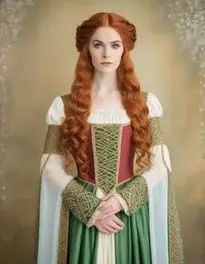 Woman Vintage Celtic Medieval Floor Length Renaissance Gothic Cosplay Dress face swap
