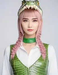 Female Crocodile Cosplay face swap