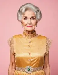 Glamorous Granny Fancy Dress face swap