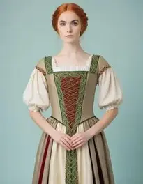 Woman Vintage Celtic Medieval Floor Length Renaissance Gothic Cosplay Dress face swap