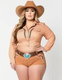 Plus Size Cowgirl Outfit face swap
