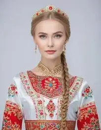 Russian Traditional Dress Female face swap