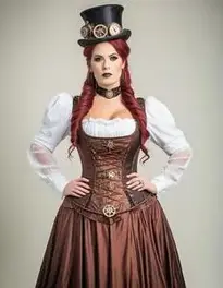 Woman Plus Size Steampunk Halloween face swap