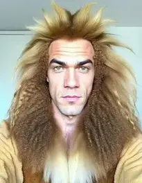 Cowardly Lion face swap