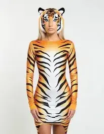 Woman Tiger Fancy Dress face swap