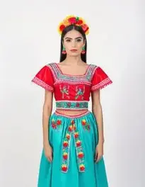 Woman Mexican Fancy Dress Outfits face swap