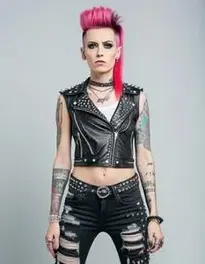Woman Punk Rocker Fancy Dress face swap