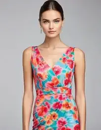Womens Colourful Dress face swap