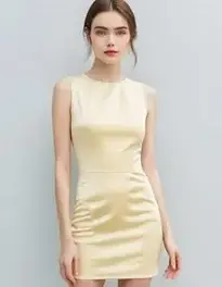 Womens Pale Yellow Dress face swap