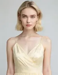 Womens Pale Yellow Dress face swap