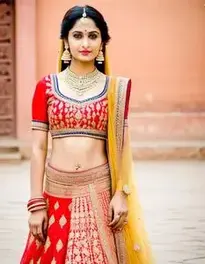 Womens Rajasthani Lehenga Choli Dress face swap