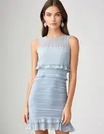 Womens Tiered Midi Dress face swap