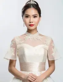 Woman Filipiniana Gown Dress face swap