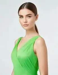 Womens Bright Green Dress face swap