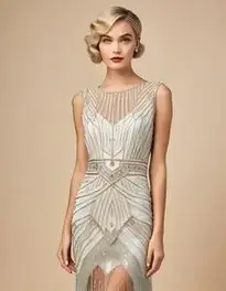 Womens Modern Gatsby Attire Dress face swap