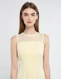 Womens Pale Yellow Dress face swap