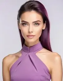 Womens Purple Outfit Dress face swap