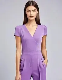Womens Purple Pants Dress face swap