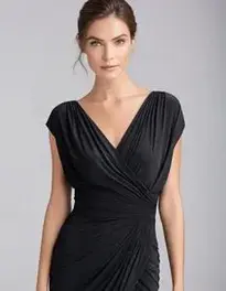 Womens Black Wrap Dress face swap