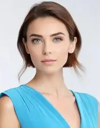 Womens Bright Blue Dress face swap