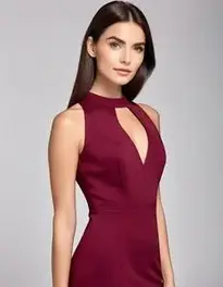 Womens Burgundy Dress face swap