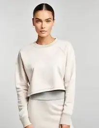 Womens Cropped Sweatshirt Dress face swap
